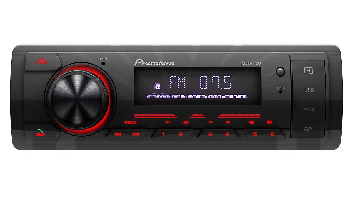 Premiera MVH 120 FM\USB\BT ресивер красная подсветка