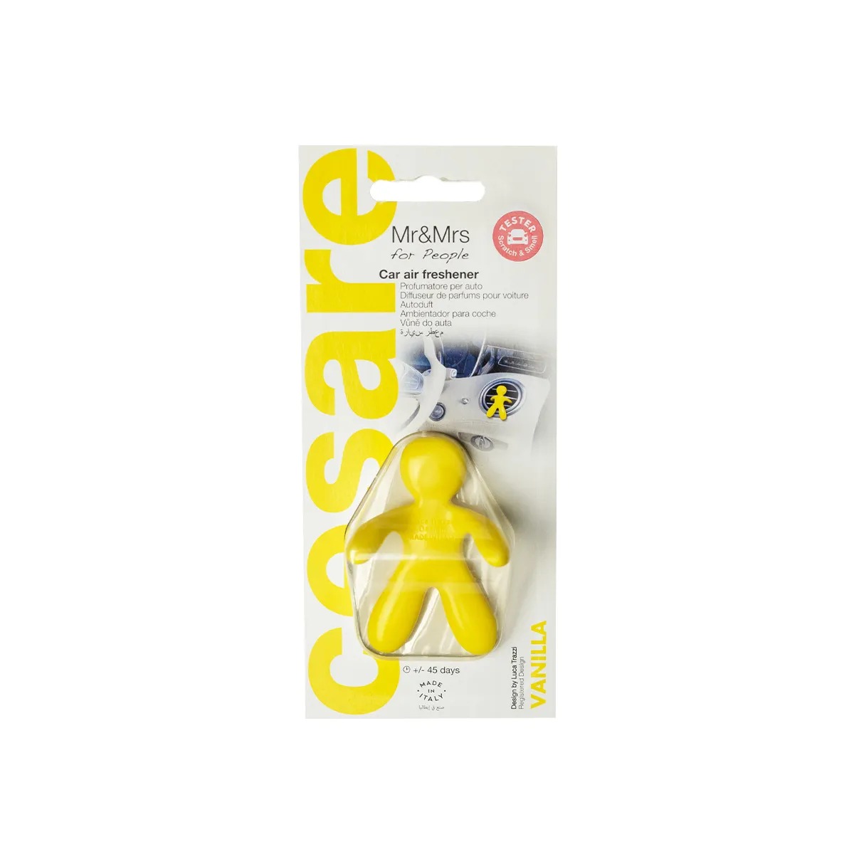 Ароматизатор для автомобиля MR&MRS FOR PEOPLE аромат VANILLA CESARE YELLOW, JOY FRAGRANCES S.R.L