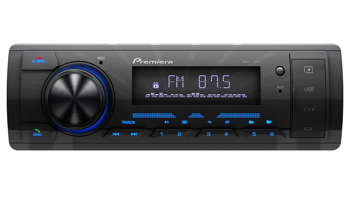 Premiera MVH 140 FM\USB\BT ресивер с синей подсветкой