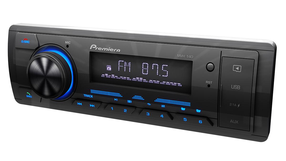 Premiera MVH 140 FM\USB\BT ресивер с синей подсветкой
