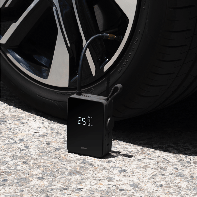Портативный аккумуляторный компрессор, HOTO, Portable Electric Tire Inflator QWCQB001, Черный
