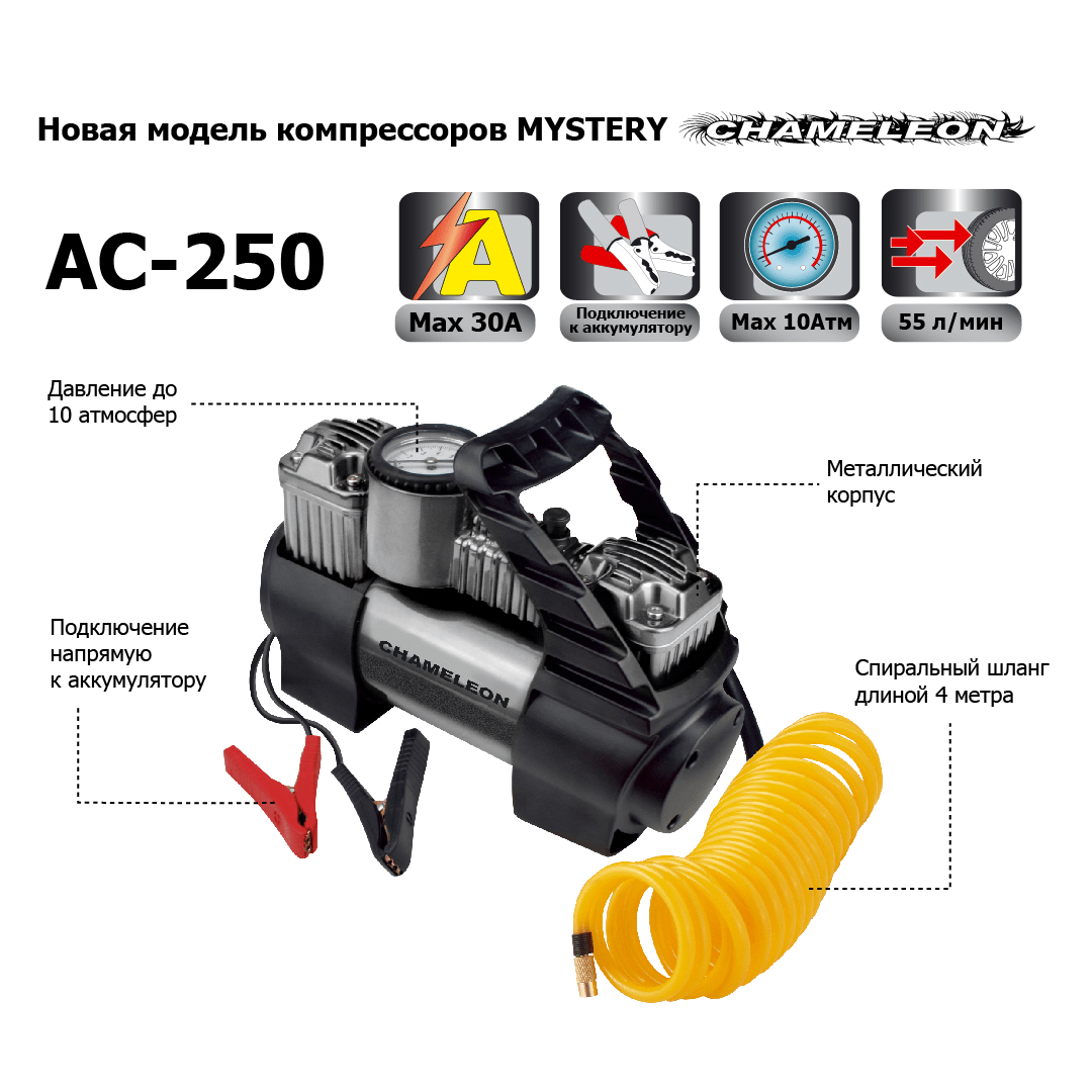 Компрессор подкачки шин СHAMELEON AC-250