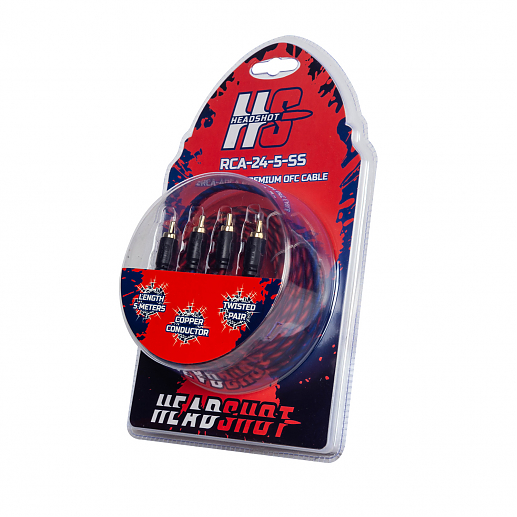 Межблочный 2RCA-4RCA кабель Headshot RCA-24-5-SS